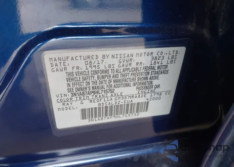 2017 Nissan Sentra Sv z USA, uszkodzony, nr VIN 3N1AB7AP9HL715752